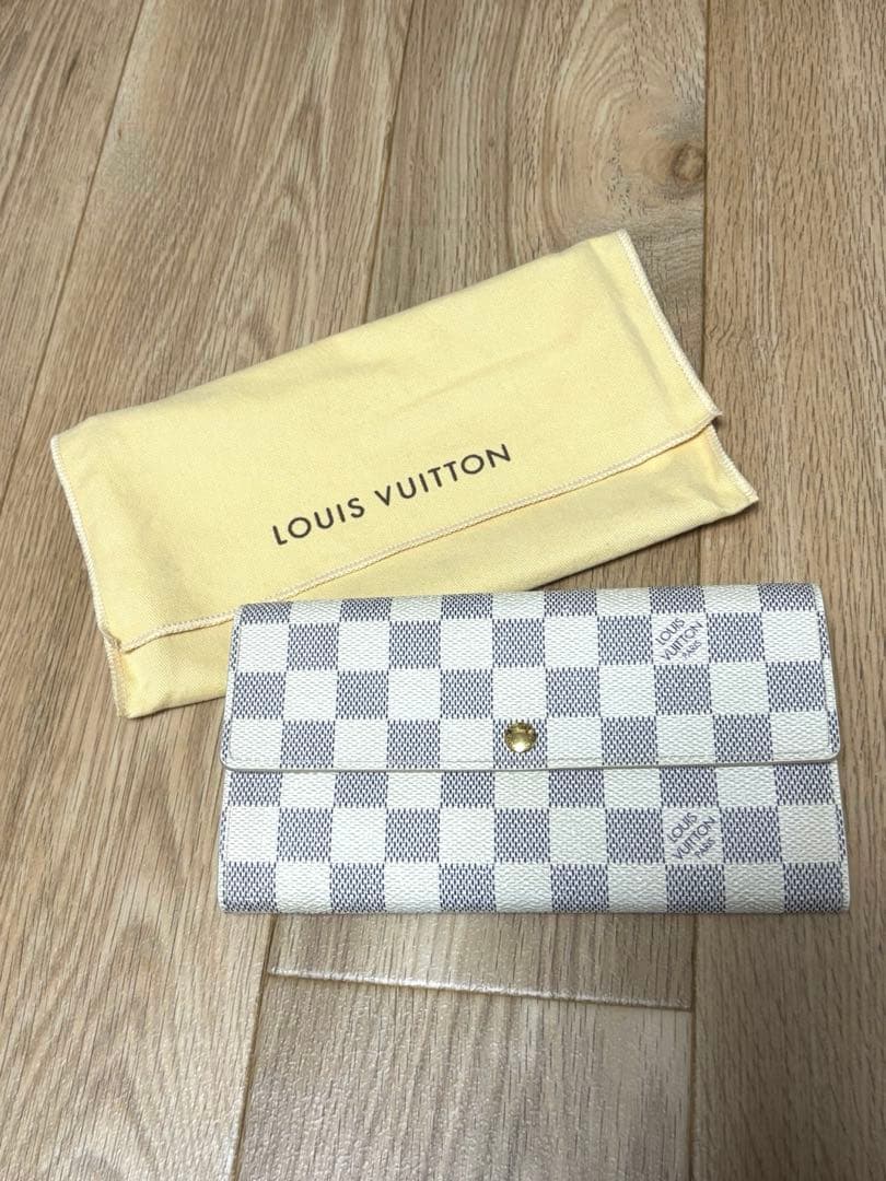 【中古】LOUISVUITTON ダミエ アズール ポルトフォイユ サラ 長財布