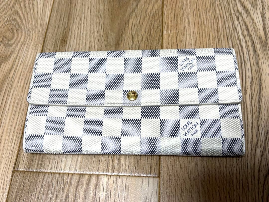 【中古】LOUISVUITTON ダミエ アズール ポルトフォイユ サラ 長財布