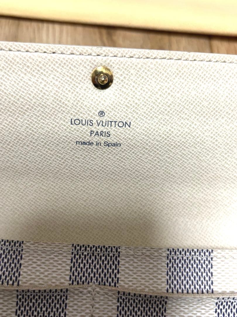 【中古】LOUISVUITTON ダミエ アズール ポルトフォイユ サラ 長財布