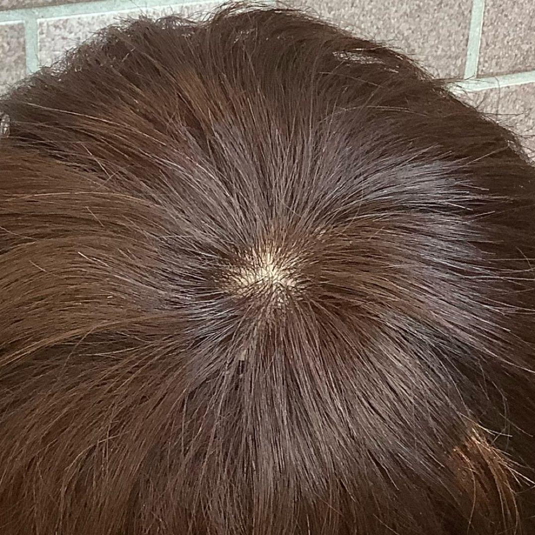 人毛100% 手植え フルウィッグ 医療ウィッグ ショートカール ボブブラウン￼