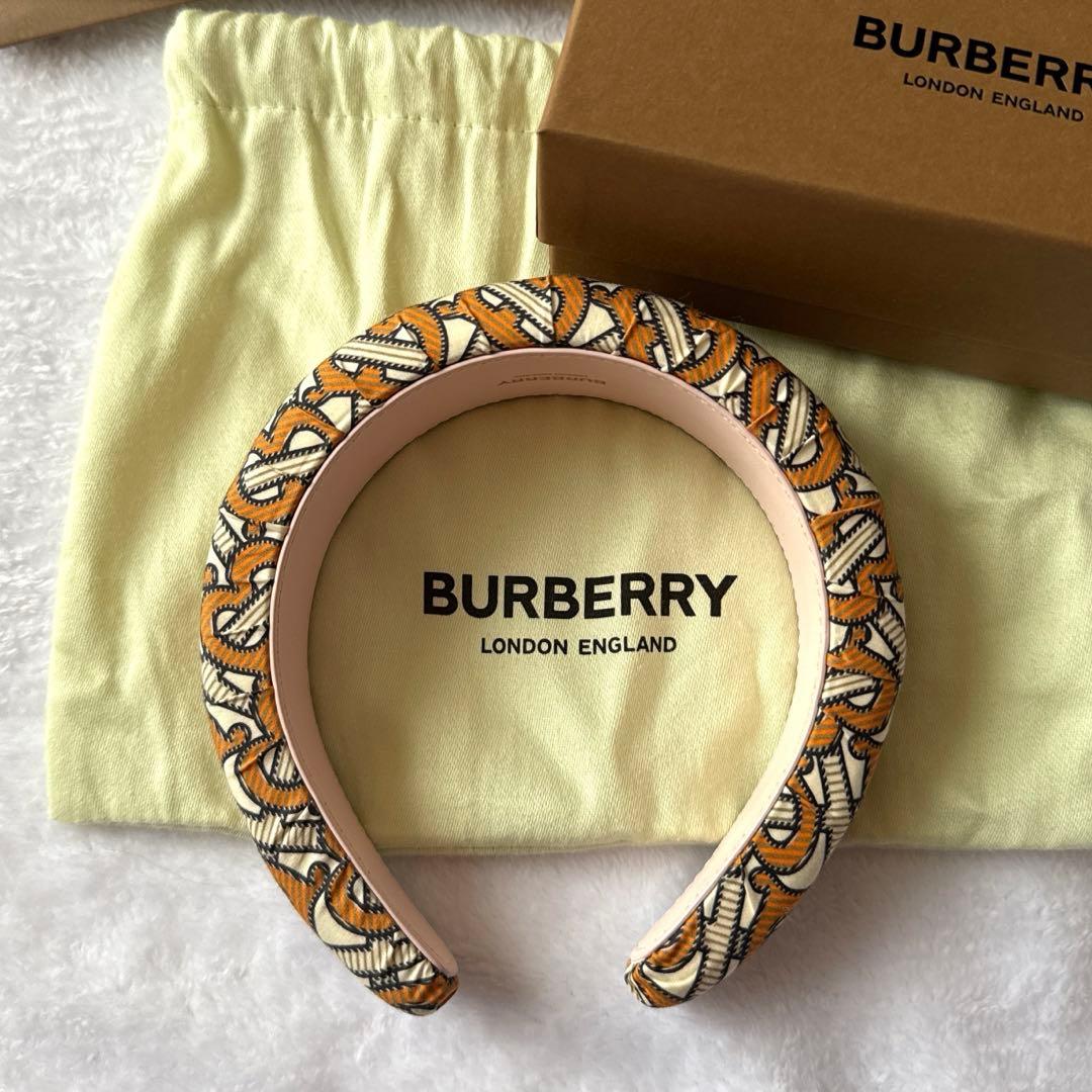 【最終値下げ】BURBERRY カチューシャ　モノグラム オレンジ 白