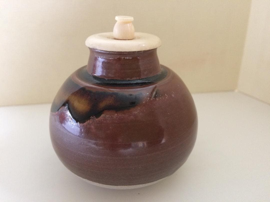 （値下げ）　茶道具　名物　相坂丸壺写茶入　伸治造　新品未使用