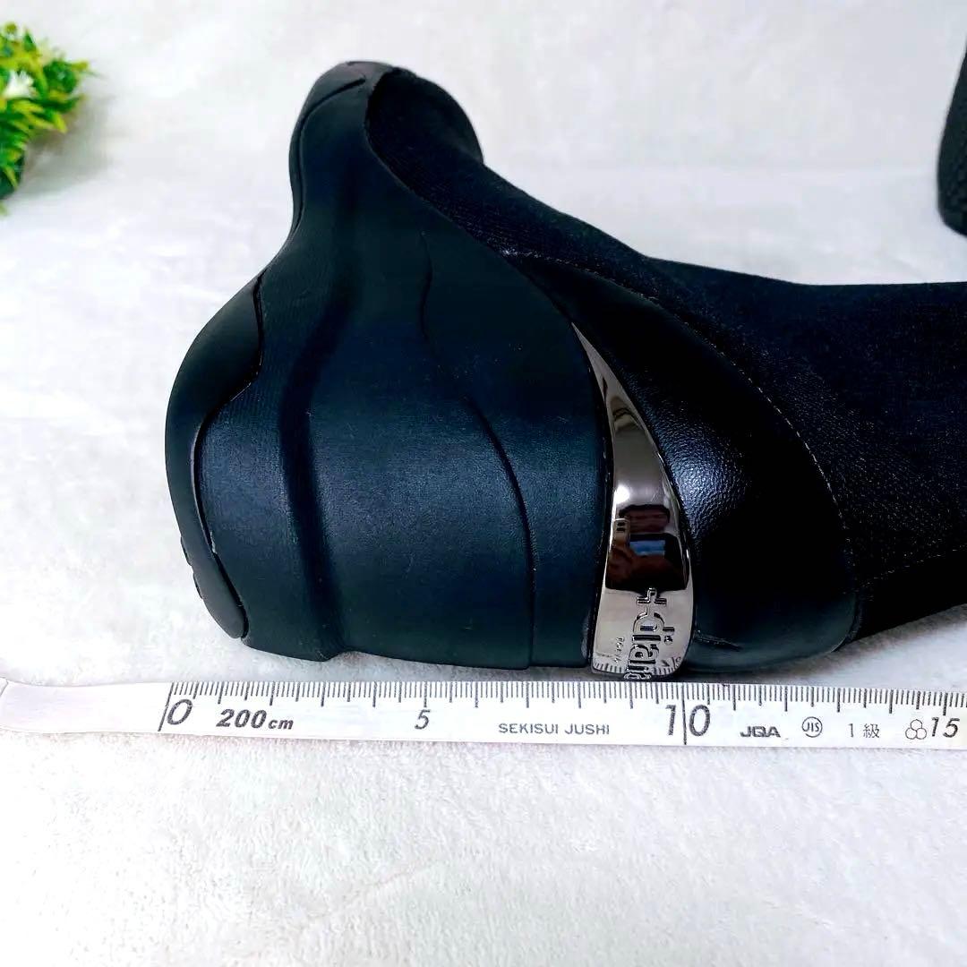 未使用級+ダイアナ ニットスニーカーブーツ 24cm 黒 軽量 ウェッジソール