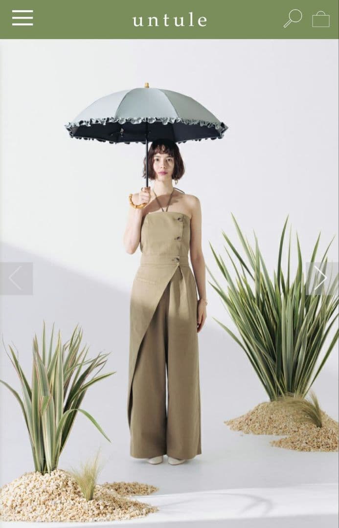 HARU　untule 完全遮光100%折りたたみ日傘(50cm)/フリル