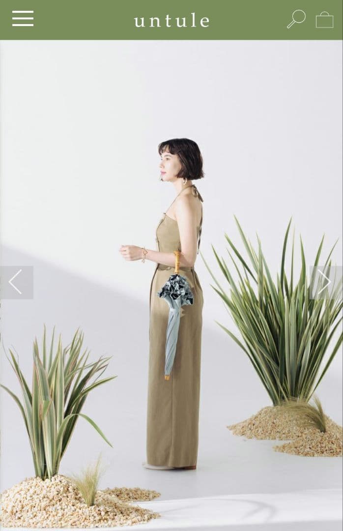 HARU　untule 完全遮光100%折りたたみ日傘(50cm)/フリル