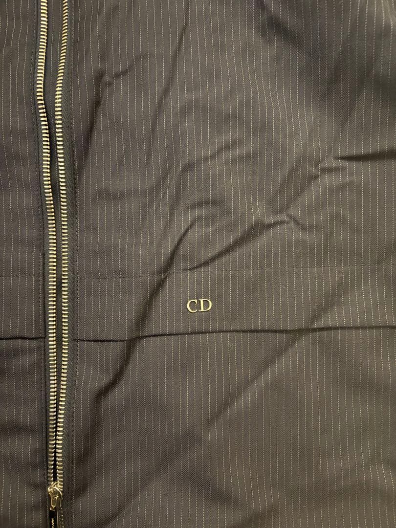 正規品 ディオールオム　フード付き ストライプ ベスト アウター ダークネイビー