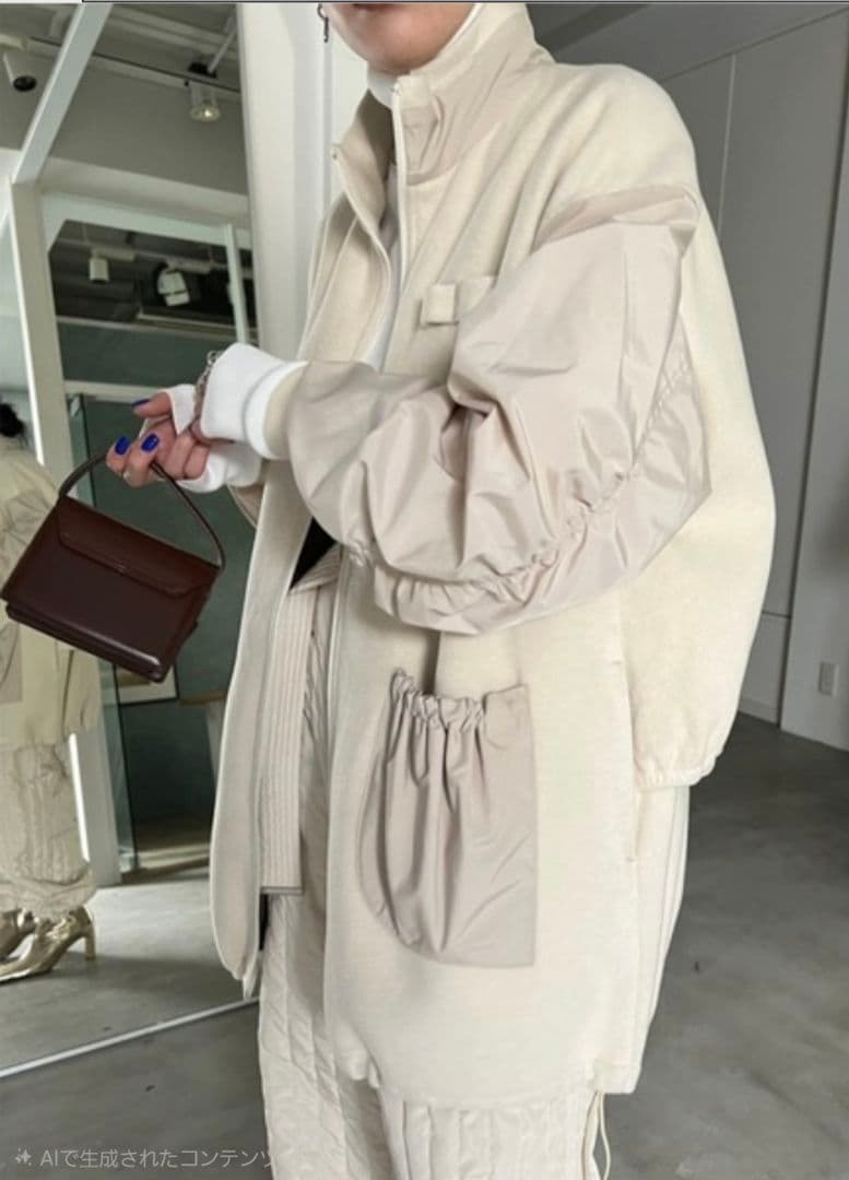 AMERI フリースジャケット　アイボリー