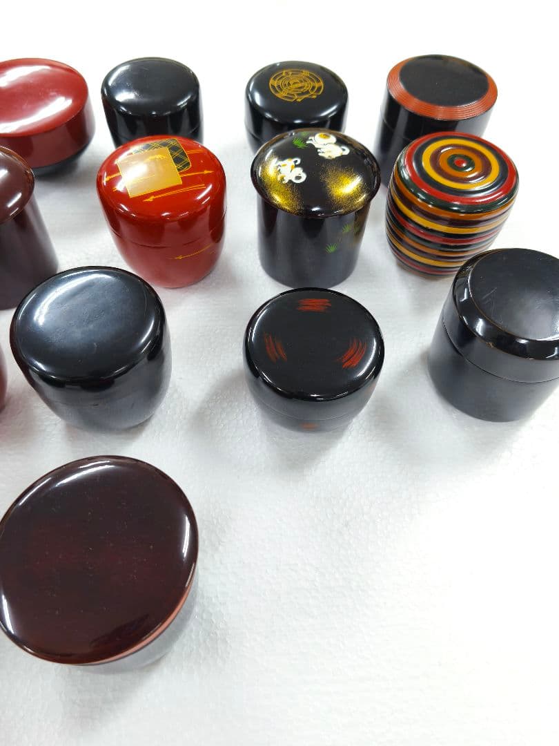 蒔絵 棗 木製 漆塗り小物入れ 20個セット