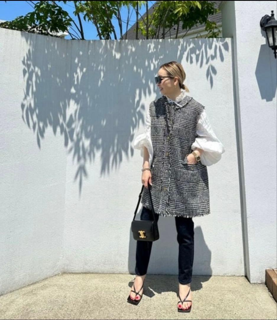 girlish ガーリッシュ グレンチェックツイードジレ