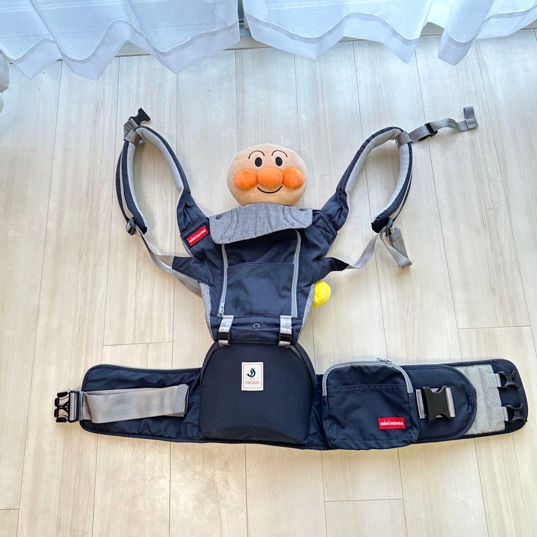 ポグネー×ミキハウス　ベビーキャリア　チャコールグレー