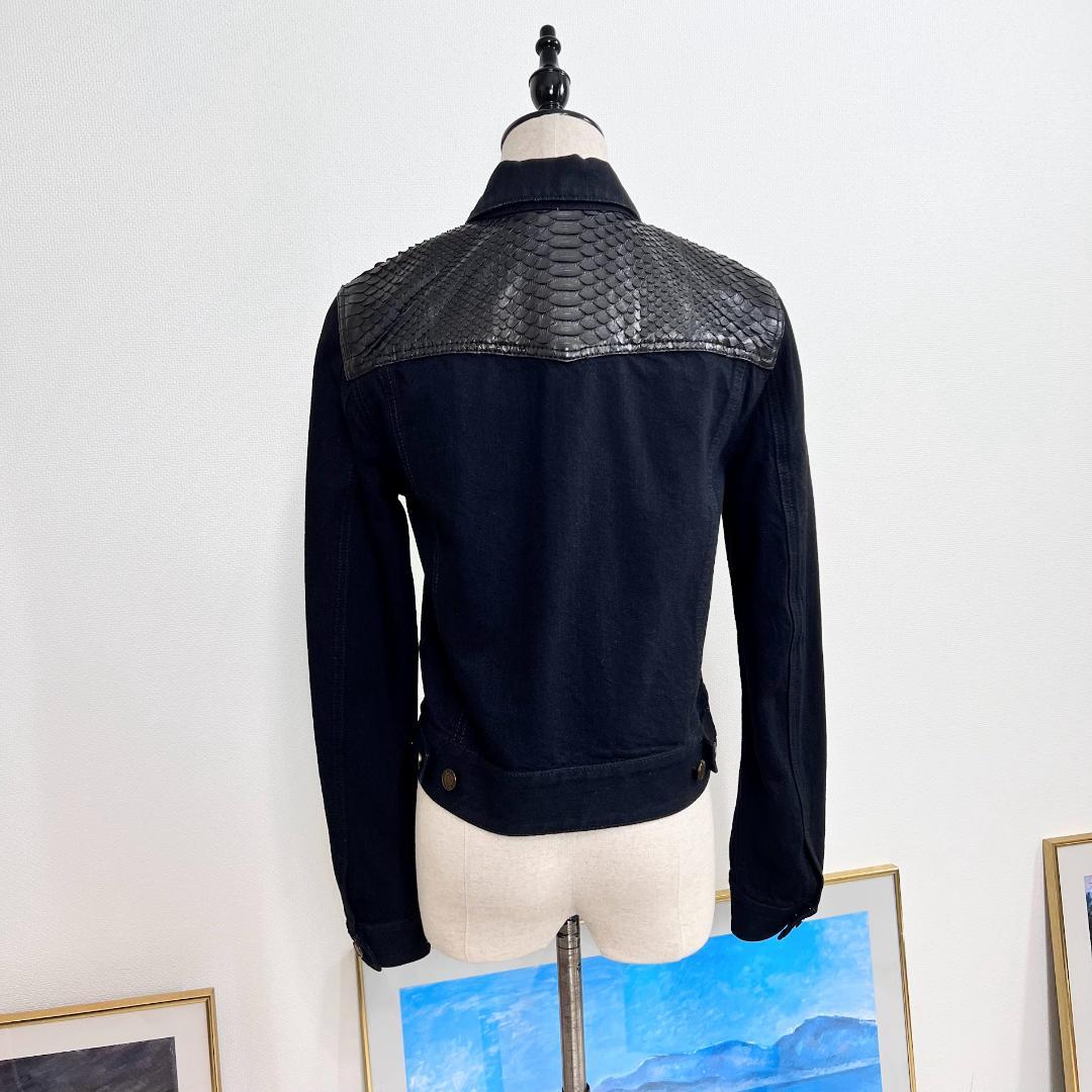 ★SAINT LAURENT PARIS★美品★刺繍★パイソンレザー★ブルゾン