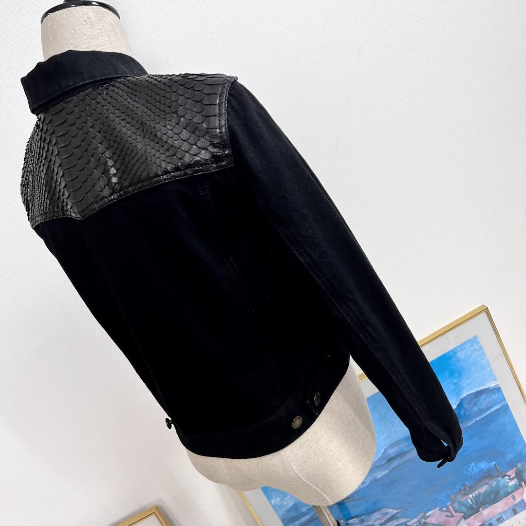 ★SAINT LAURENT PARIS★美品★刺繍★パイソンレザー★ブルゾン