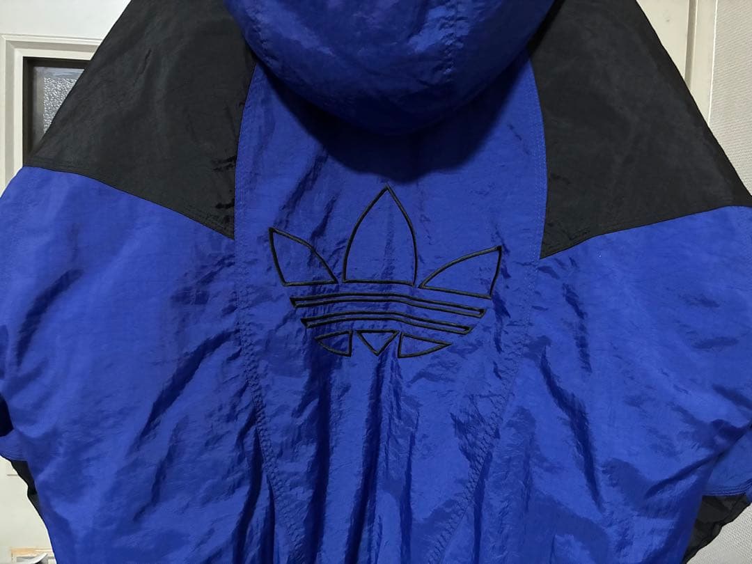 【希少】adidas 80sトレフォイル 中綿ジャケット　青　ブルー　Mサイズ