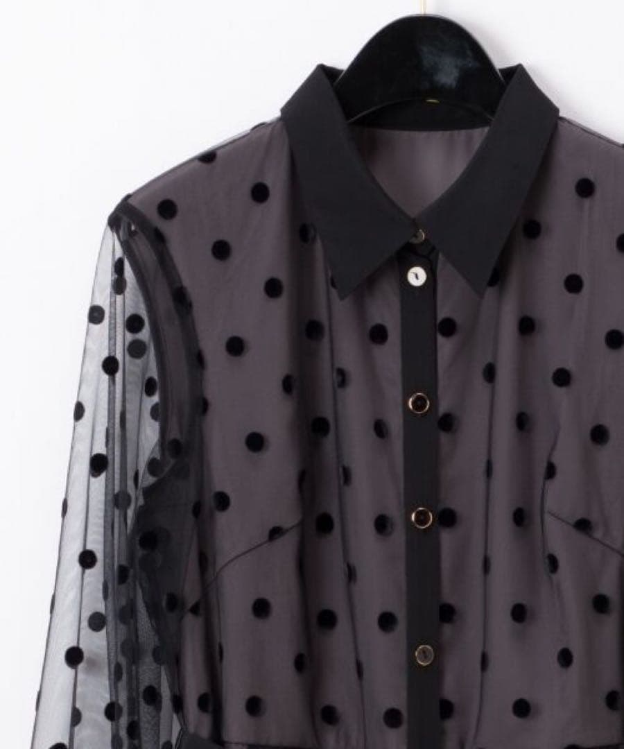 グレースコンチネンタル　プリーツドッキングワンピース　ブラック　ダイアグラム