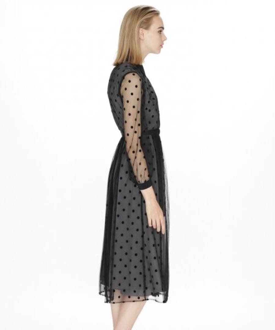 グレースコンチネンタル　プリーツドッキングワンピース　ブラック　ダイアグラム