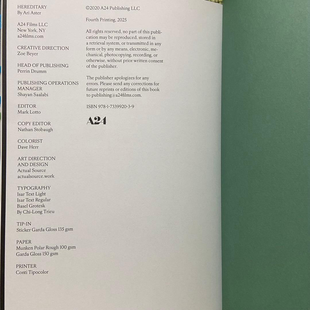 Hereditary Screenplay Book A24 ぱぴこ様用