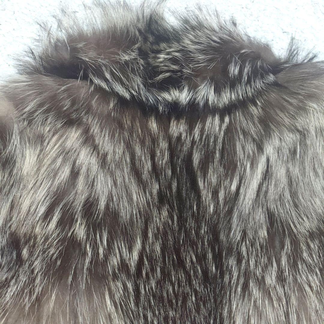 値下げ中2-25【高級毛皮】シルバーフォックスファーコート　サイズ11