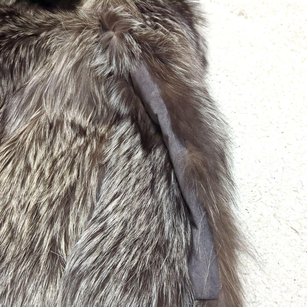 値下げ中2-25【高級毛皮】シルバーフォックスファーコート　サイズ11