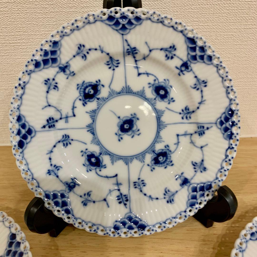 ロイヤルコペンハーゲン ブルーフルーテッド フルレース 6インチ プレート 4枚