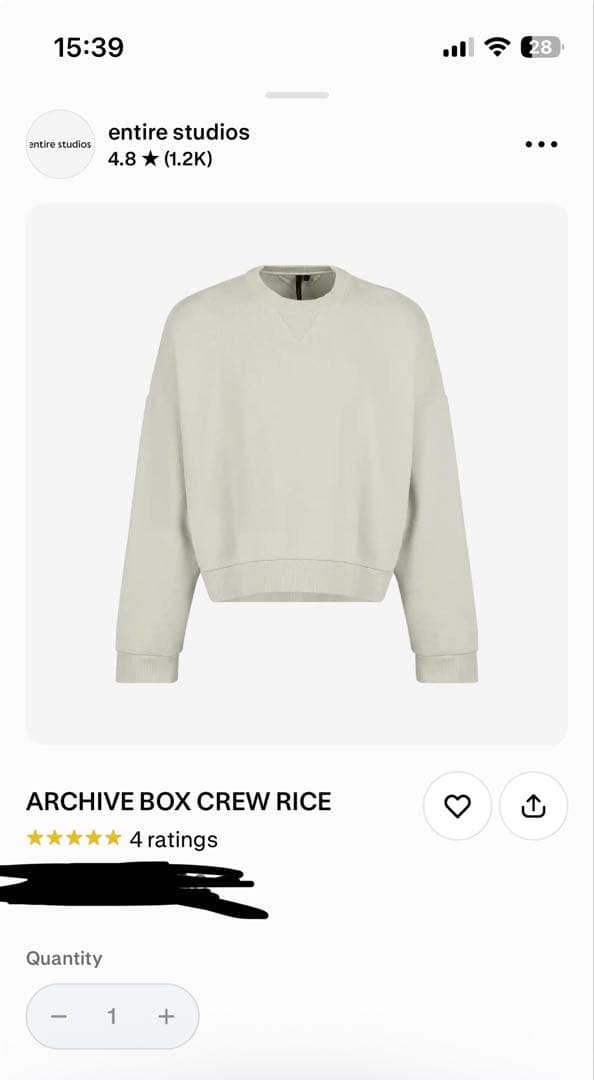 【確実正規品】　entire studios ARCHIVE BOX CREW