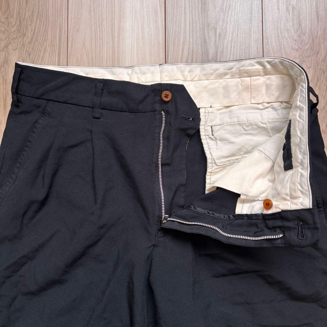 美品 コムデギャルソンオムドゥ ハーフパンツ ツータック ポリエステル縮絨 M