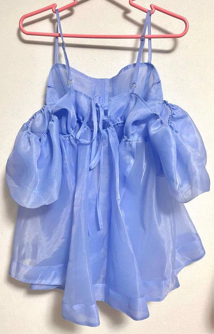 poppy あさぎーにょ オーガンジーオフショルダーキャミチュニック