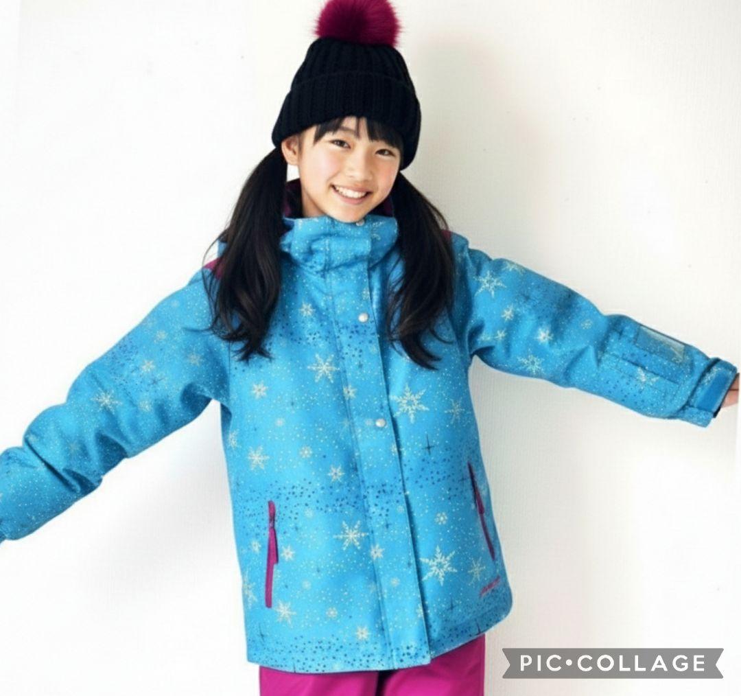 美品 Phenixスキーウェア 女の子 上下 150 140 雪結晶☆水色ピンク