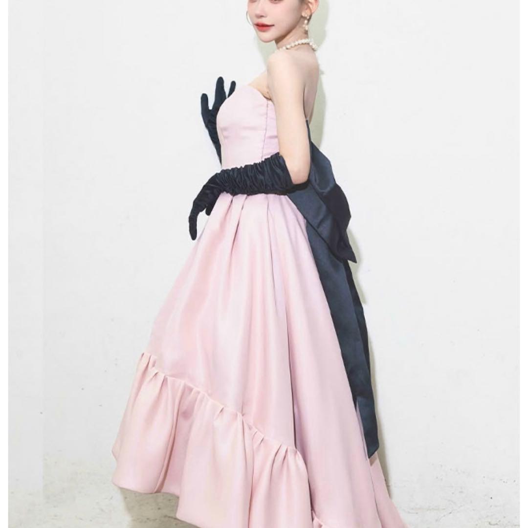 バースデー バックリボン ベア ゴージャス フリルテール Aラインロングドレス