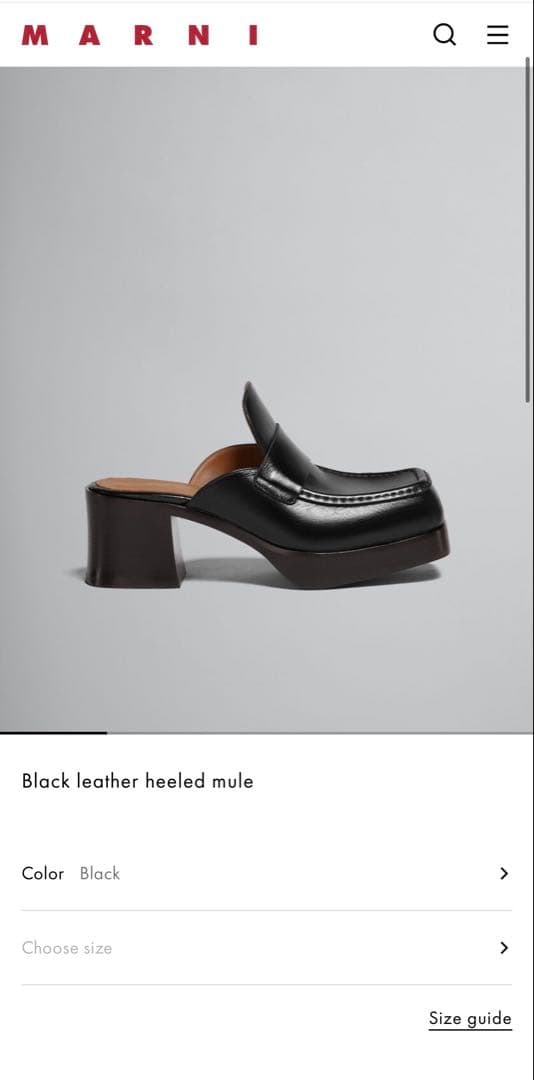 SALE❗️MARNI Black leather heeled mule 36