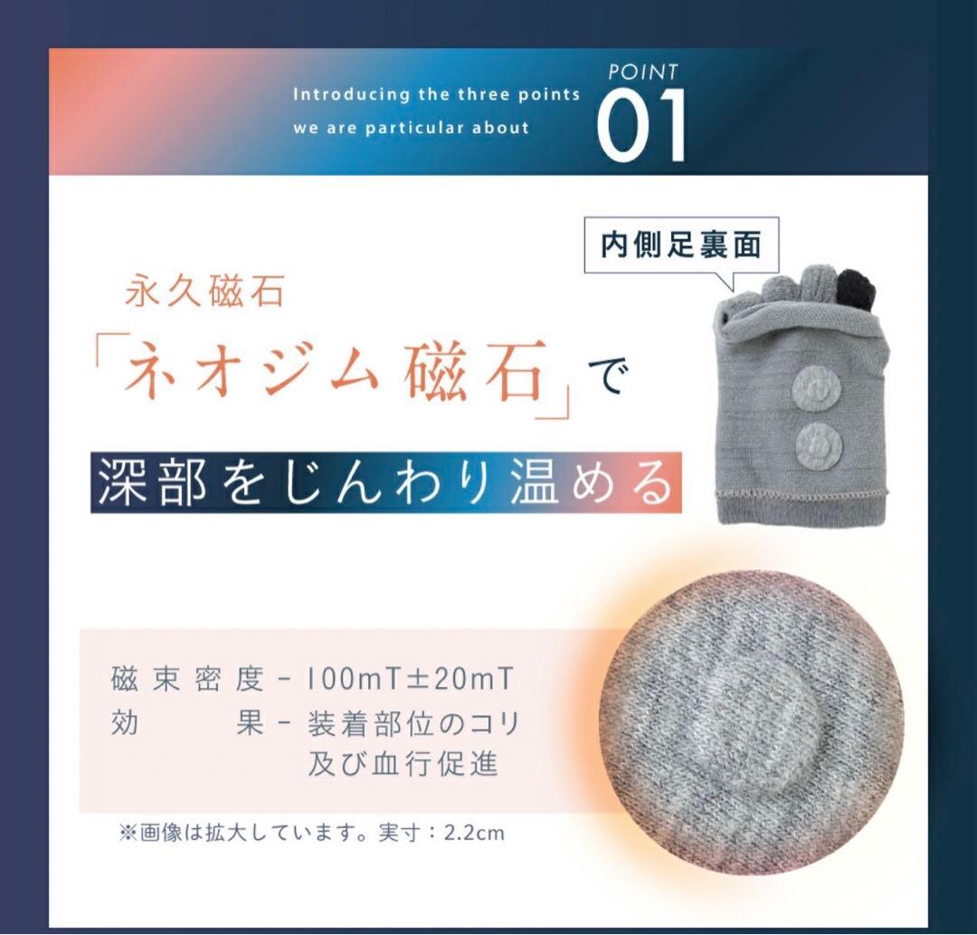 ５本磁気サポーターソックス　 　　　　　　　　＊新品 ２足組