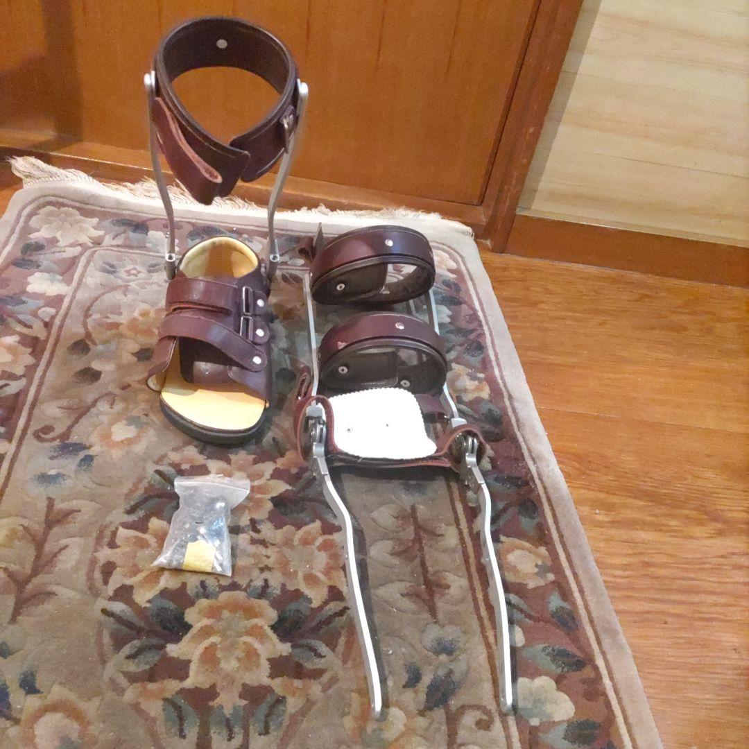 リハビリ用靴 調整可能 ブラウン【右足】【婦人用】【24センチ】【2〜3回使用】