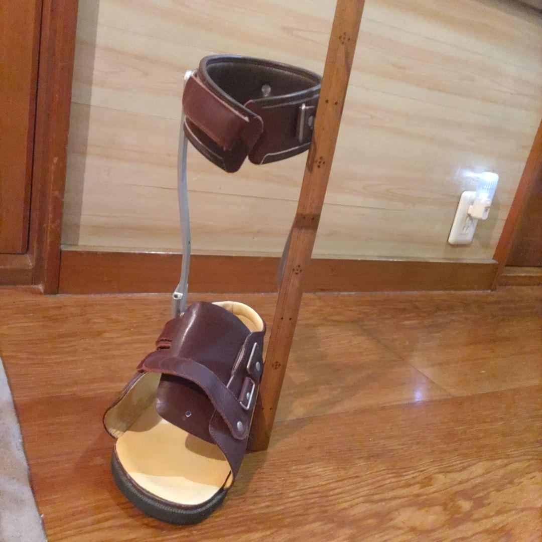 リハビリ用靴 調整可能 ブラウン【右足】【婦人用】【24センチ】【2〜3回使用】