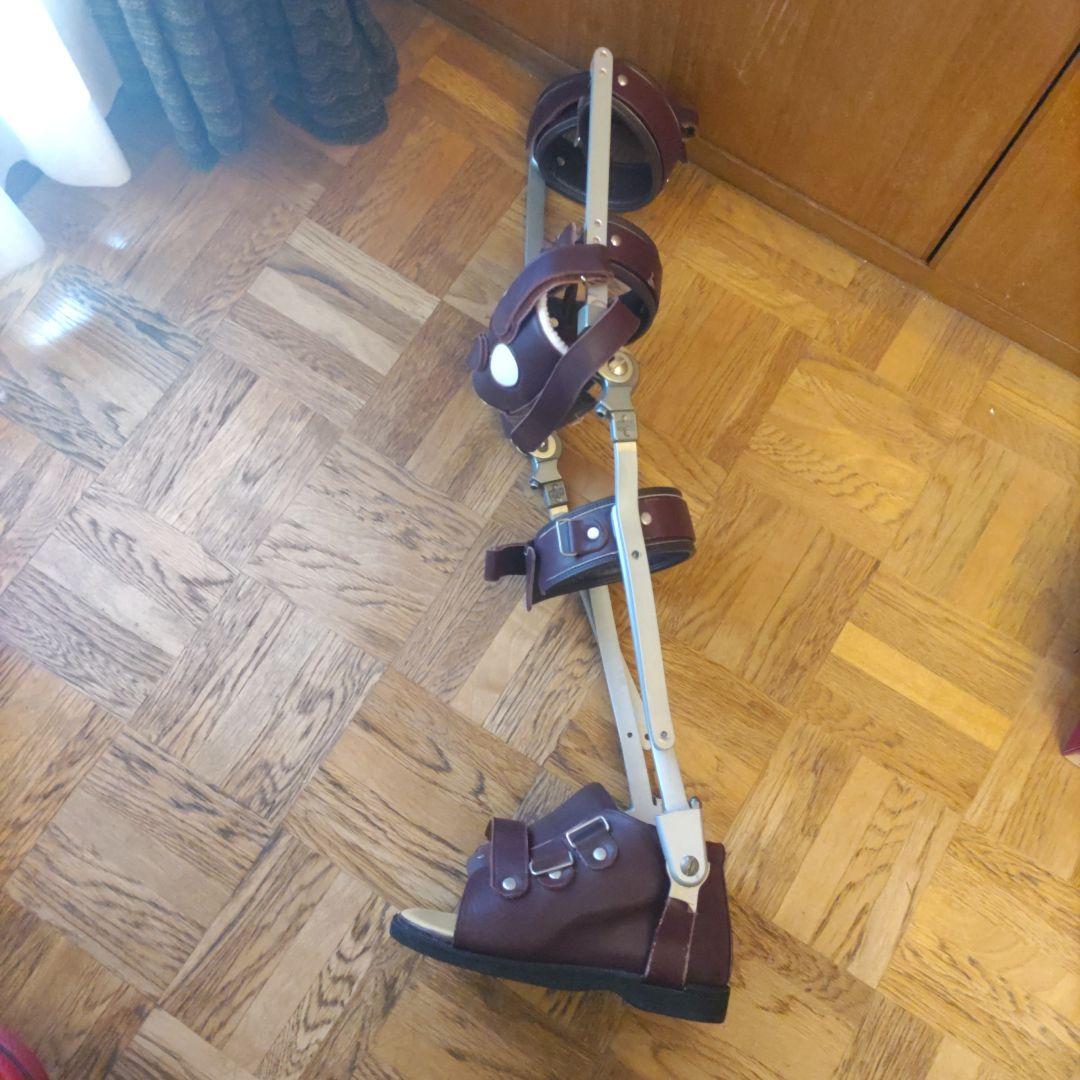 リハビリ用靴 調整可能 ブラウン【右足】【婦人用】【24センチ】【2〜3回使用】