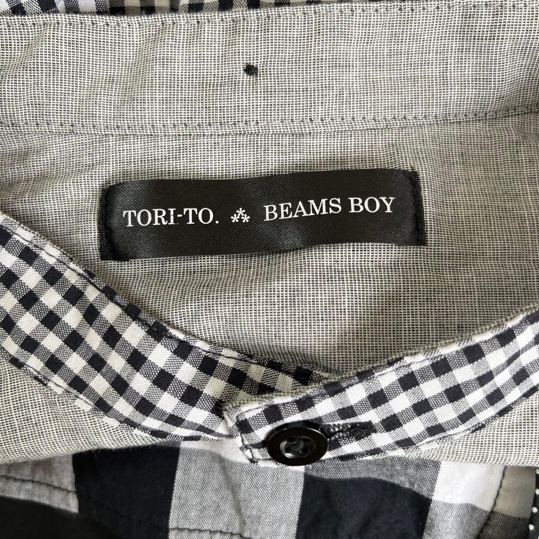 TORI-TO × BEAMS BOY チュニック パッチワーク ブラウス 長袖