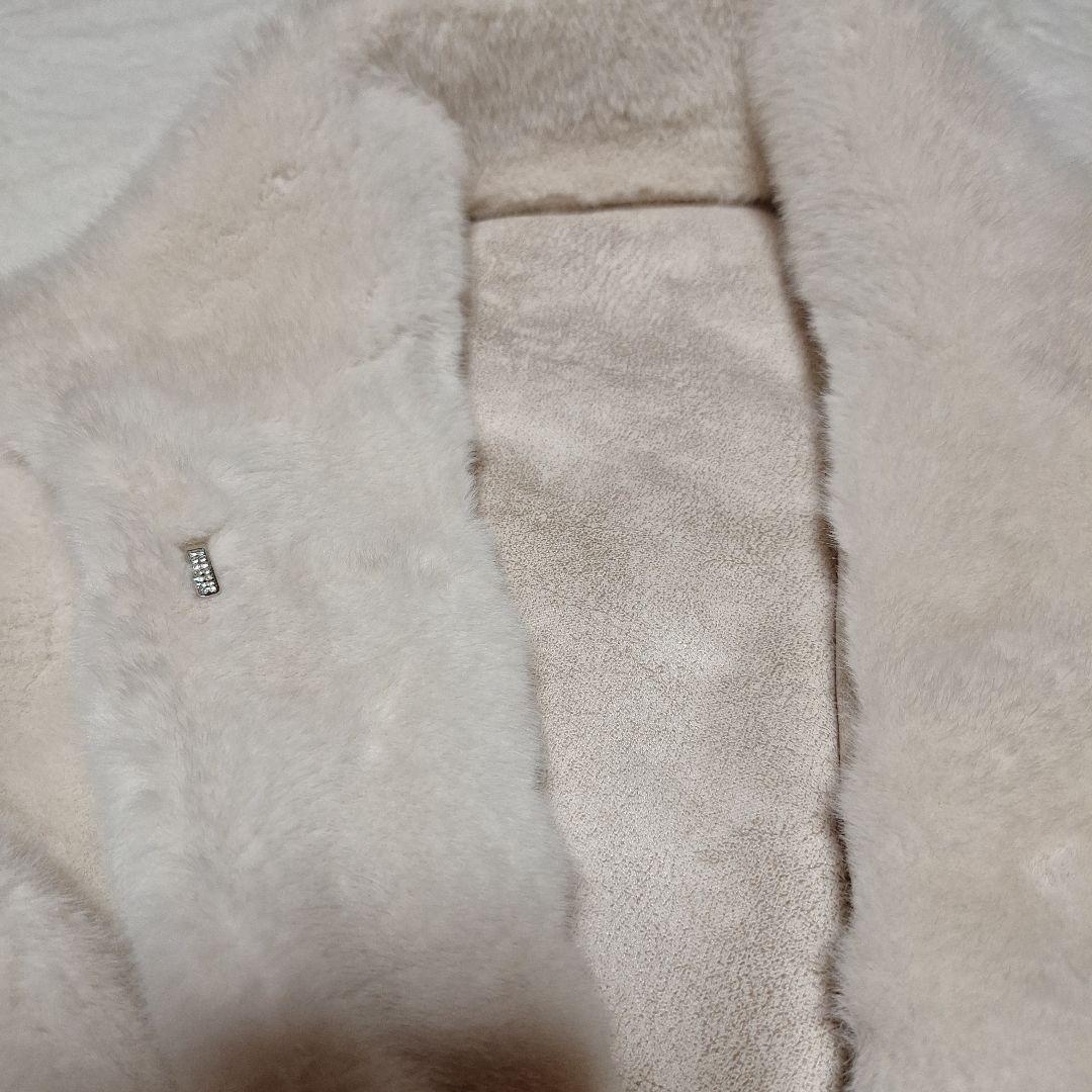 ファーコート ミンク/カシミヤ混 もこもこ ロング丈 毛皮ジャケット