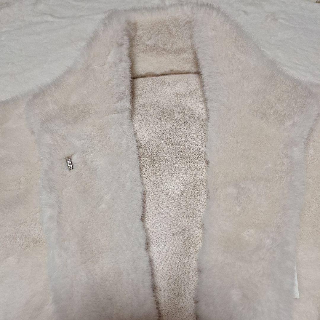 ファーコート ミンク/カシミヤ混 もこもこ ロング丈 毛皮ジャケット