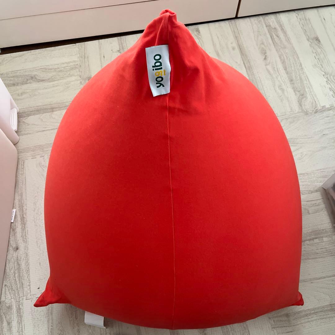 ヨギボーテトラ　オレンジ ビーズクッション yo160 ブルーカバー付き