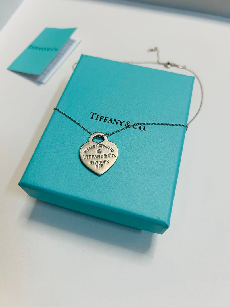 美品Tiffany & Co. リターントュハートタグペンダント　ダイアモンド付