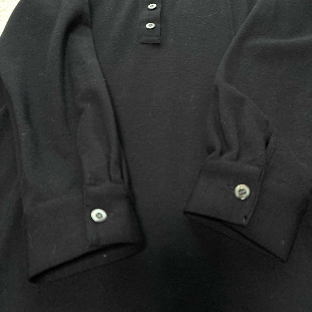 DAMA collection 長袖襟付き　ウールワンピース　黒