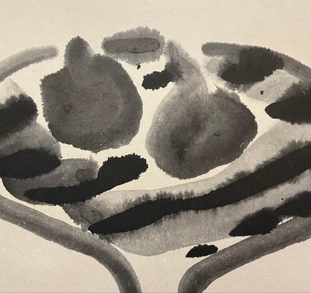 三岸節子「静物」三岸節子の会鑑定登録証書付 水墨3号 文化功労者 日本画物故巨匠