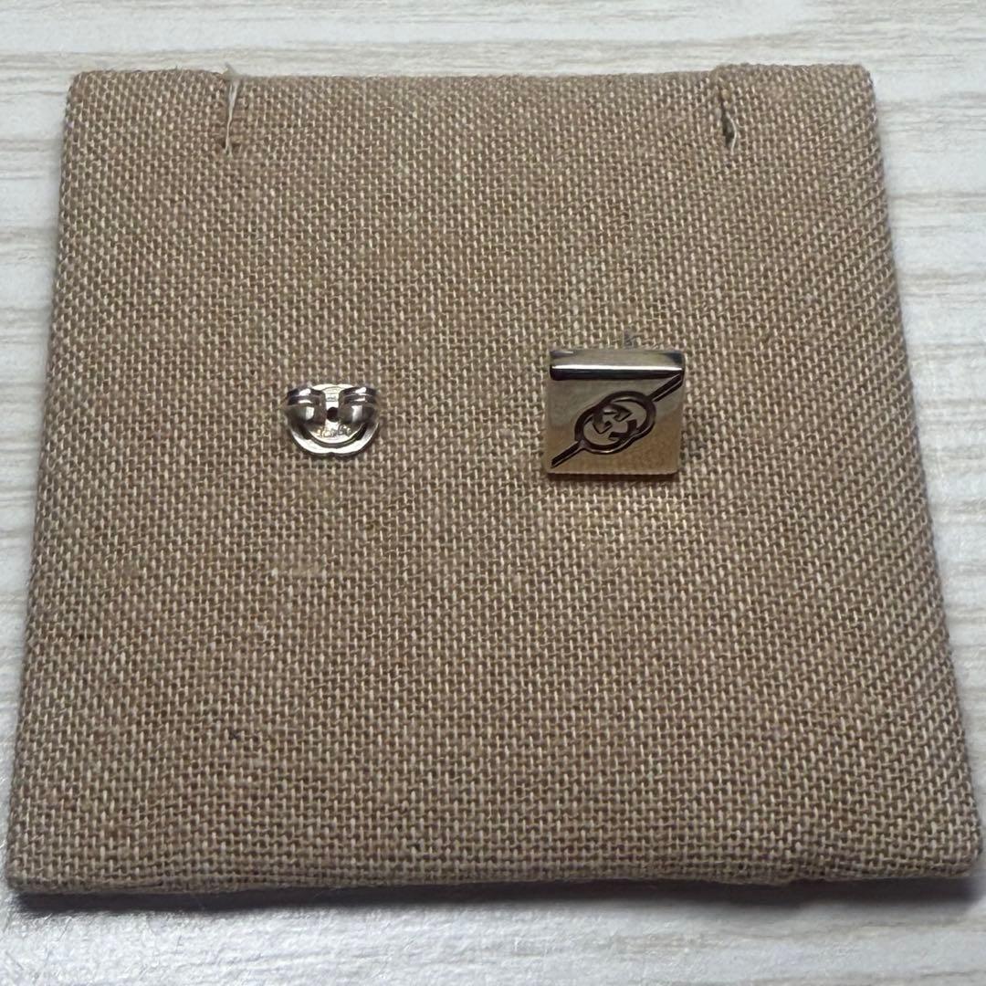 購入レシート⭕️GUCCI ダイアゴナル インターロッキングG ピアス シルバー