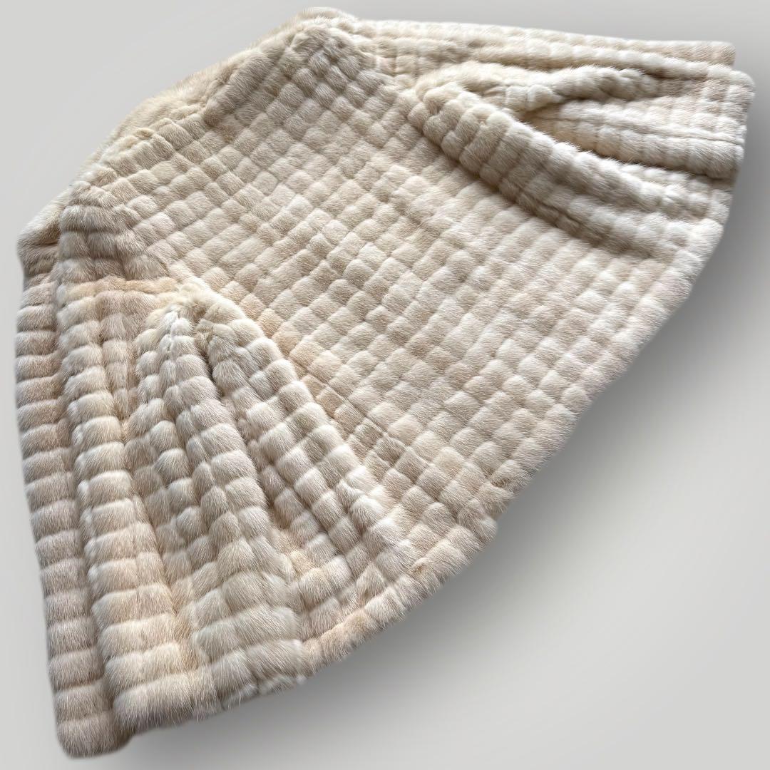 本毛皮☆ホワイトミンク MINK ファーコート SilverBlu 毛艶◎