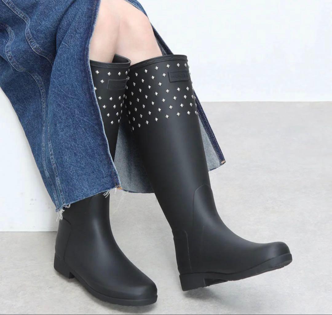 ハンター HUNTER リファインドトール スタッズカフブーツ （BLK）