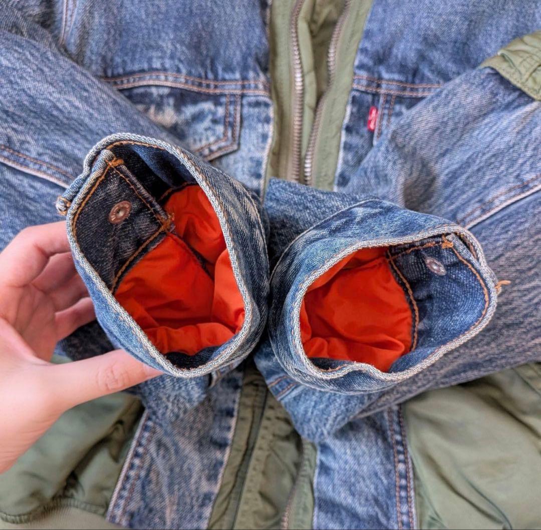 希少完売XS LEVI’S MA-1 HYBRID TRUCKER JACKET