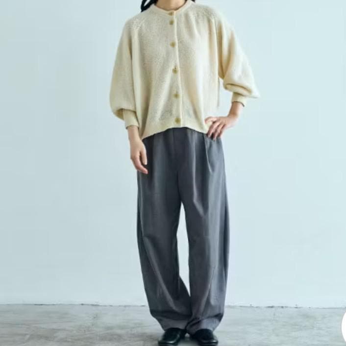 未使用タグ付✨️中川政七商店｜防縮ウールのブークレヤーンカーディガン アイボリー