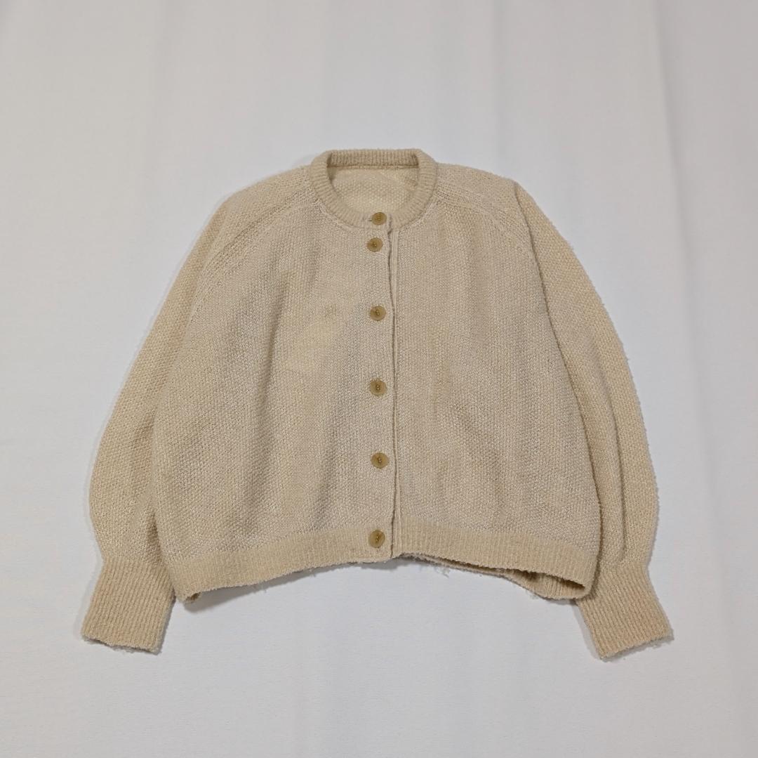 未使用タグ付✨️中川政七商店｜防縮ウールのブークレヤーンカーディガン アイボリー