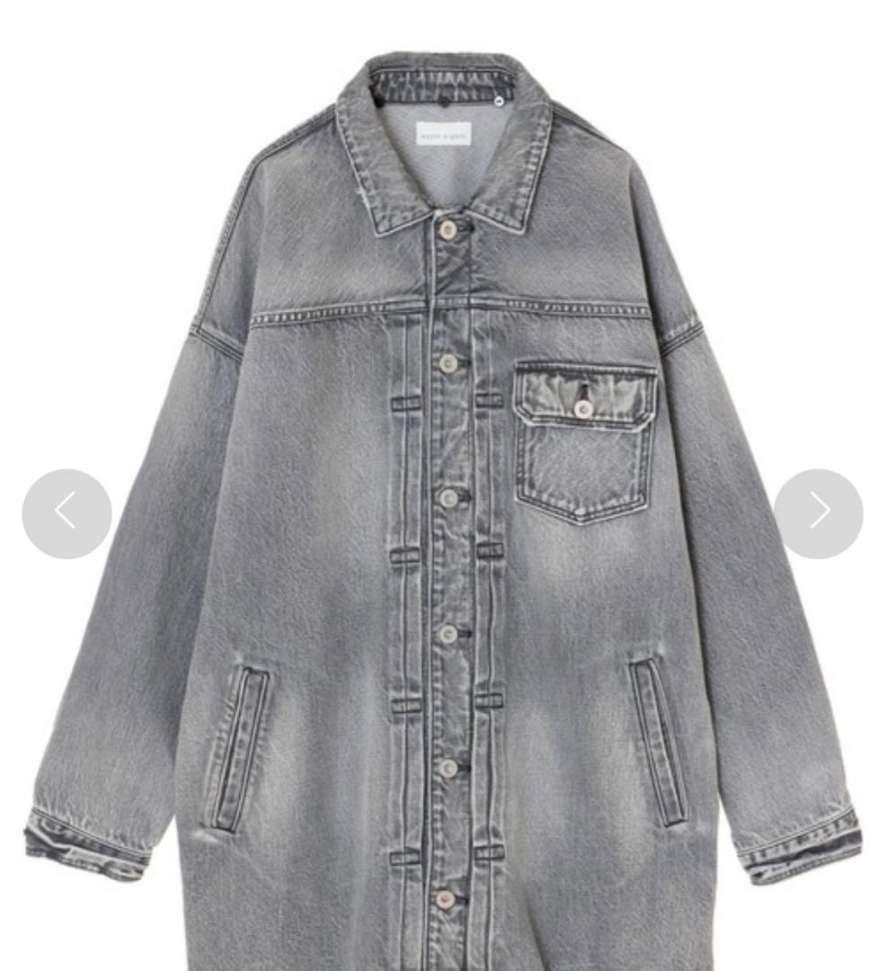 美品　アッパーハイツ ルーズデニムジャケット　Gジャン　グレー　ブラック　別注