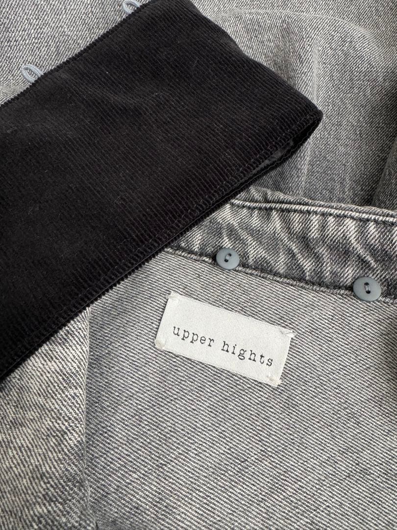 美品　アッパーハイツ ルーズデニムジャケット　Gジャン　グレー　ブラック　別注