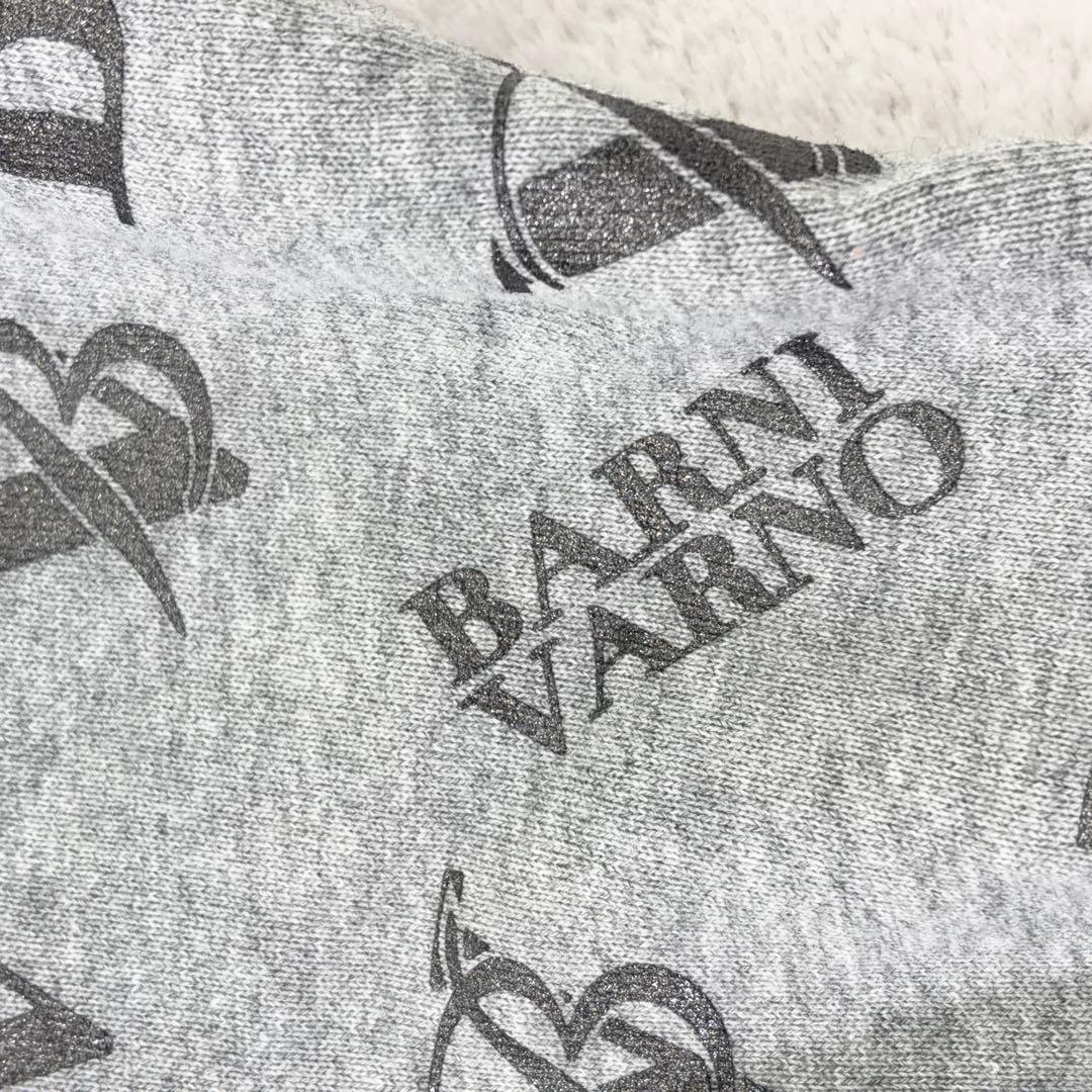 【BARNIVARNO】ハーフジップスウェット 背面ビッグロゴ 袖切替 白 3L