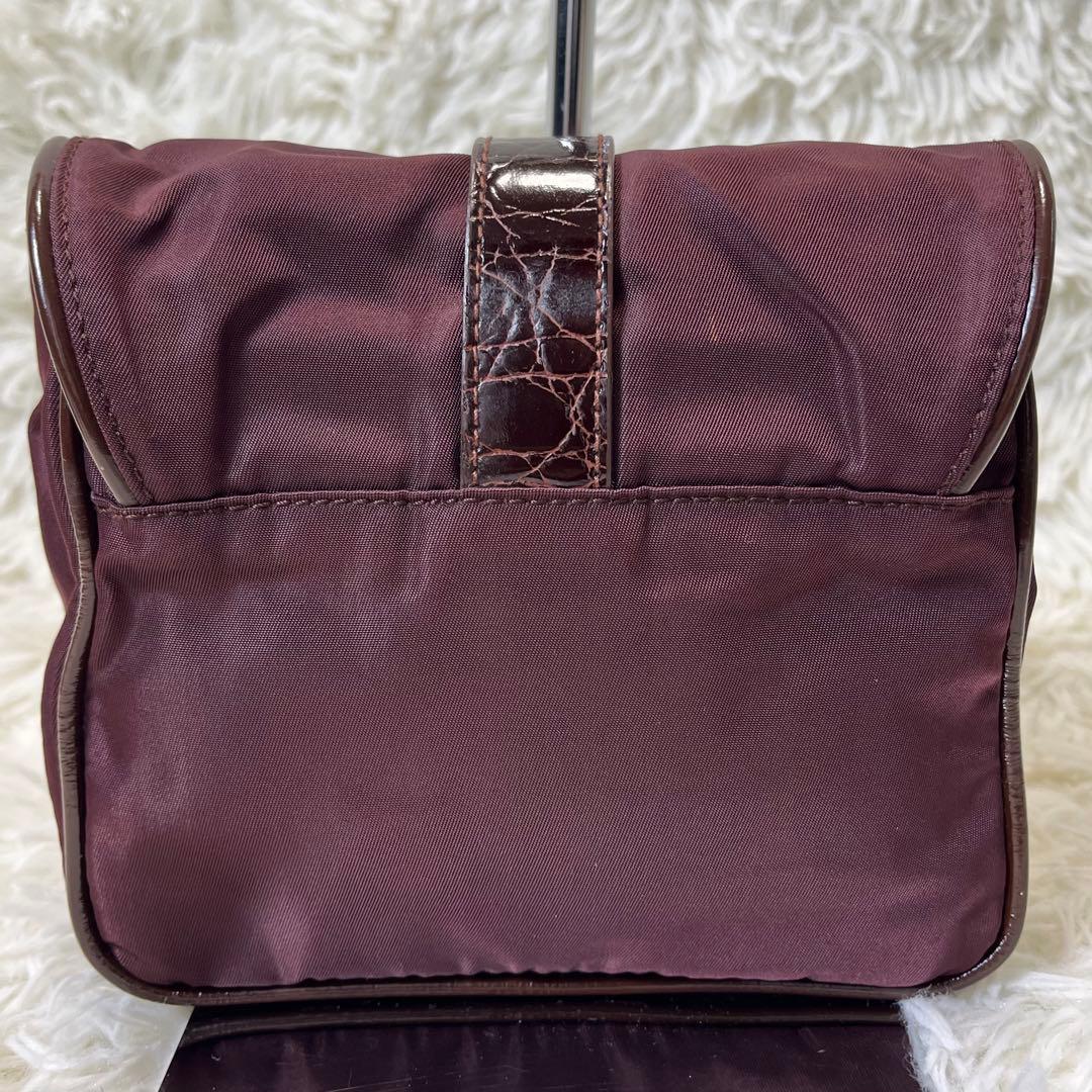 超希少✨ プラダ ウエストポーチ ボディバッグ 三角プレート クロコ ナイロン